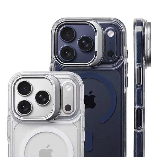 Luxury Clear MagSafe Case with Camera Stand for iPhone