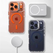 Luxury Clear MagSafe Case with Camera Stand for iPhone